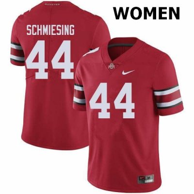 NCAA Ohio State Buckeyes Women's #44 Ben Schmiesing Red Nike Football College Jersey BGP8345WL